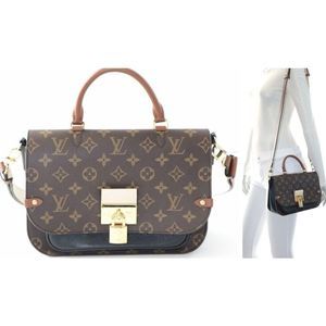 Vaugirard Satchel Monogram Canvas Brown Black Leather Shoulder Bag Handbag